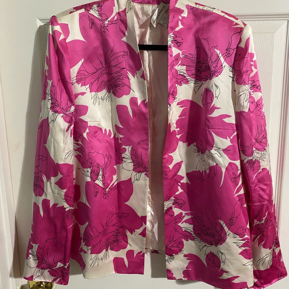 Vibrant Pink Floral Women's Blazer